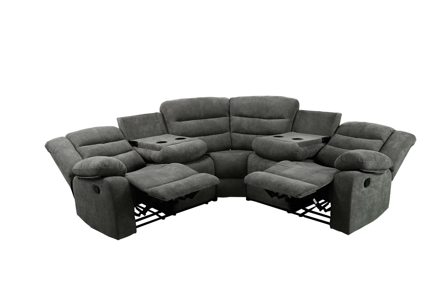 TFC&H Co. Sectional Manual Recliner Living Room Set - Dark Grey- Ships from The US - sectional at TFC&H Co.