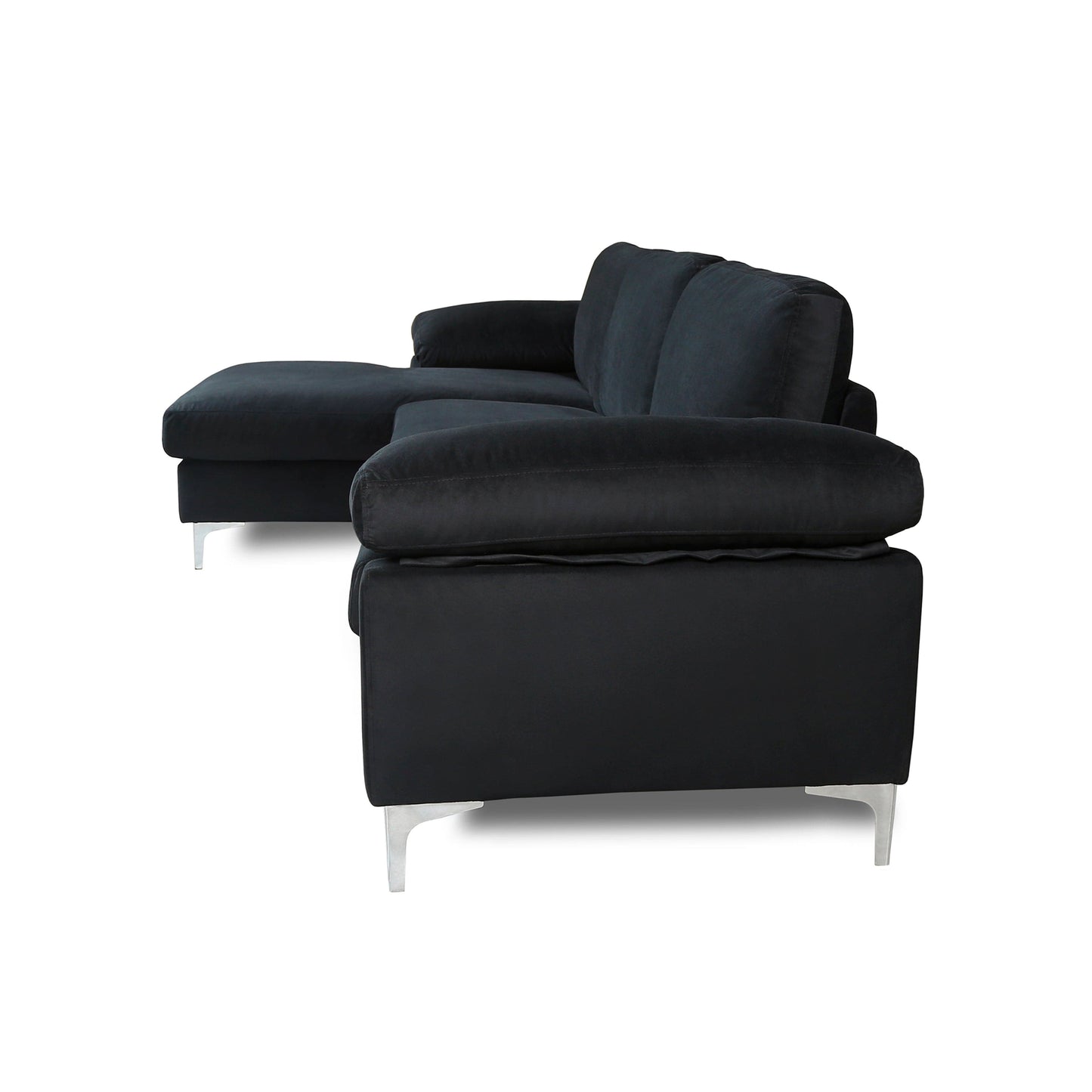 TFC&H Co. SECTIONAL SOFA VELVET LEFT HAND FACING - BLACK- Ships from The US - sectional at TFC&H Co.