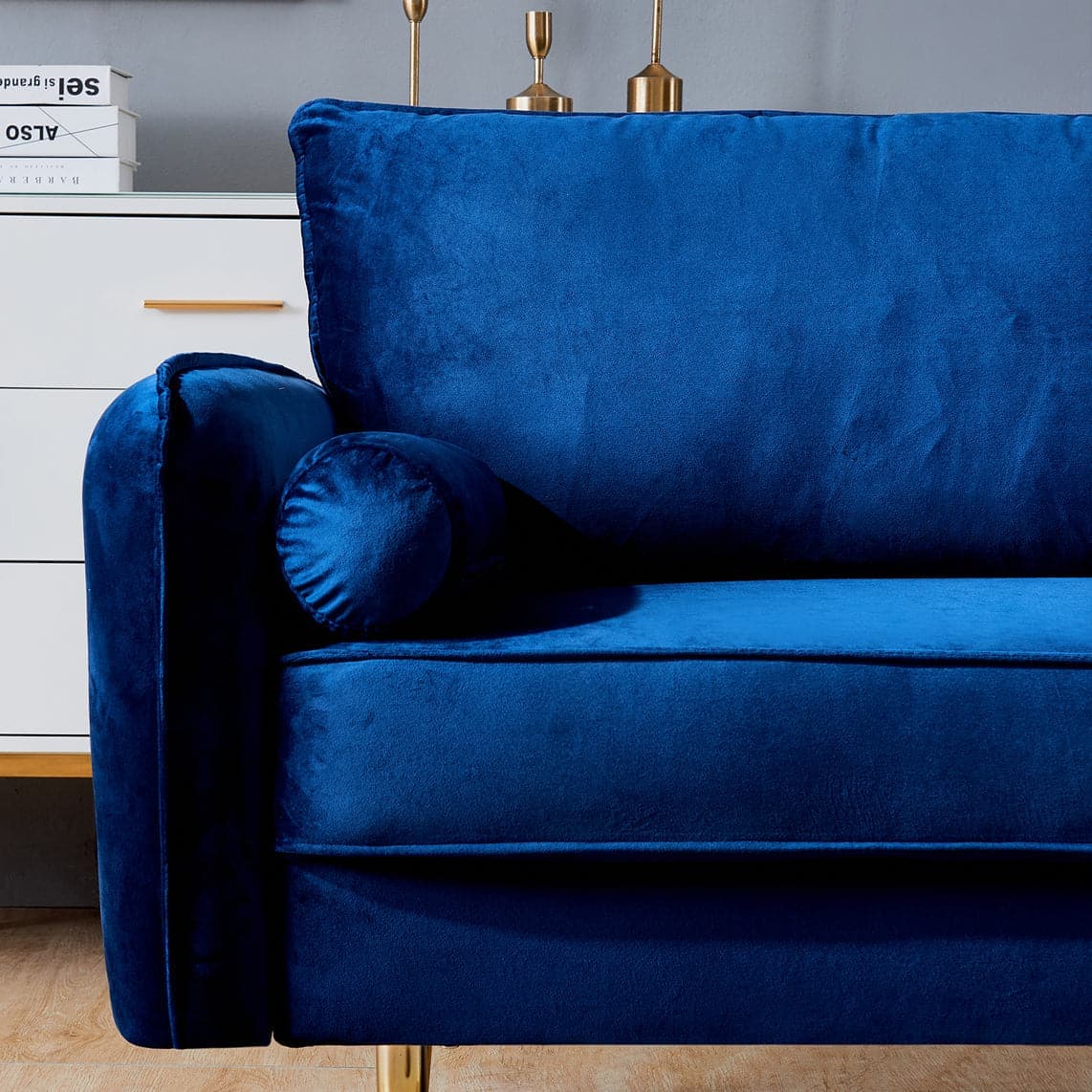 TFC&H Co. Velvet Fabric Sofa w/ Pocket - 71‘’Blue- Ships from The US - sofa at TFC&H Co.