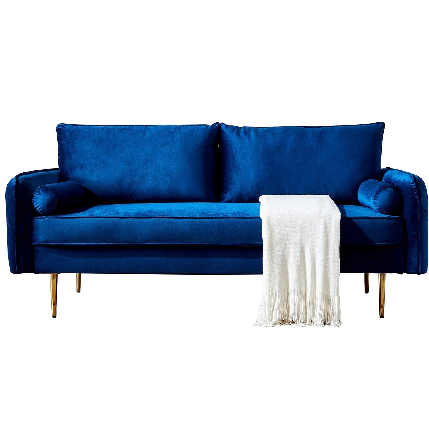 TFC&H Co. Velvet Fabric Sofa w/ Pocket - 71‘’Blue- Ships from The US - sofa at TFC&H Co.
