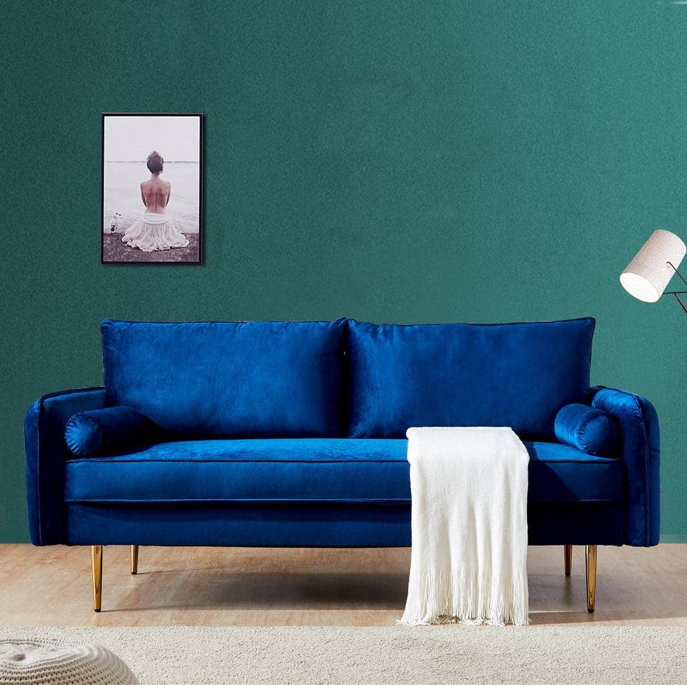 TFC&H Co. Velvet Fabric Sofa w/ Pocket - 71‘’Blue- Ships from The US - sofa at TFC&H Co.