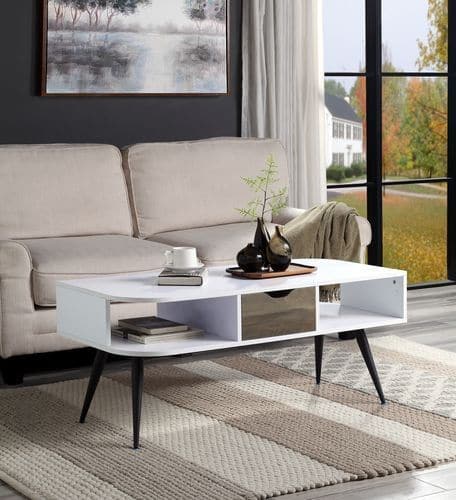 TFC&H Co. White & Black Finish Coffee Table- Ships from The US - coffee table at TFC&H Co.