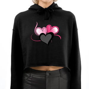 - Three Heart Cord Women's Cropped Fleece Hoodie - Ships from The US - Womens Hoodie at TFC&H Co.