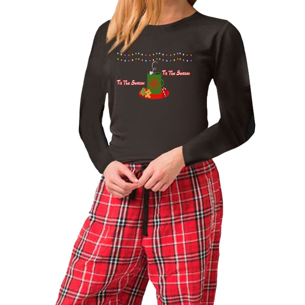 Black and Red Flannel - Tis The Season Women's Matching Christmas Pajama Sets - womens pajamas set at TFC&H Co.