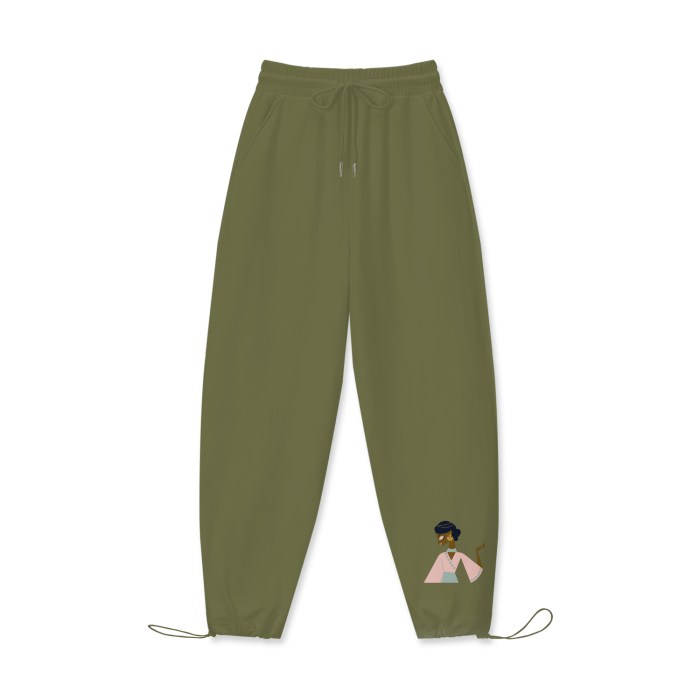 Olive Branch - Touch of India Women's 100% Cotton Drawstring Hem Sweatpants - womens sweatpants at TFC&H Co.