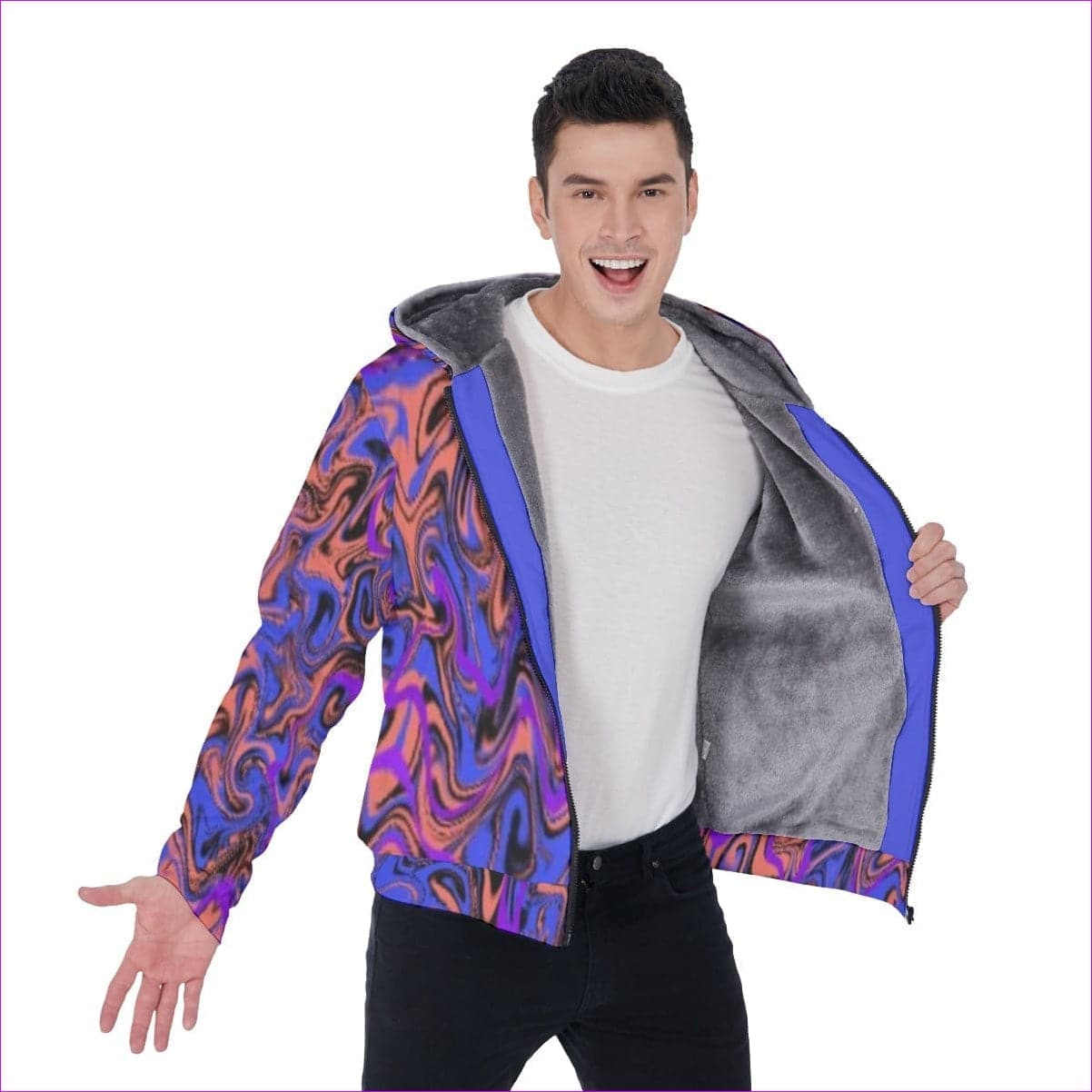 Trip Men's Sherpa Fleece Zip Up Hoodie - men's sherpa hoodie at TFC&H Co.