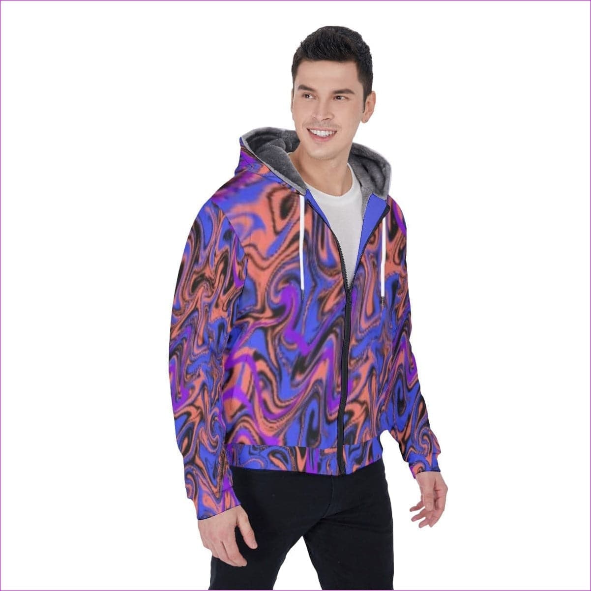 Trip Men's Sherpa Fleece Zip Up Hoodie - men's sherpa hoodie at TFC&H Co.