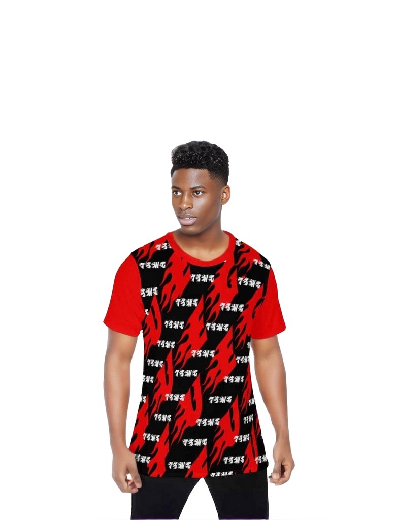 red TSWG Fuego Flame Men's O-Neck T-Shirt - Men's T-Shirts at TFC&H Co.