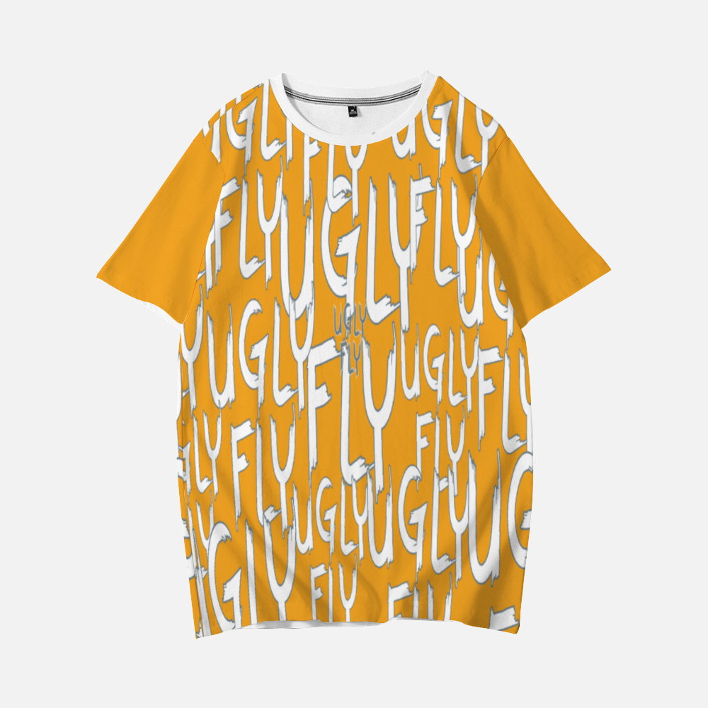 8XL - Ugly Fly Fleece Milk Silk Fabric Unisex Short Sleeve T-Shirt -Orange - unisex t-shirt at TFC&H Co.