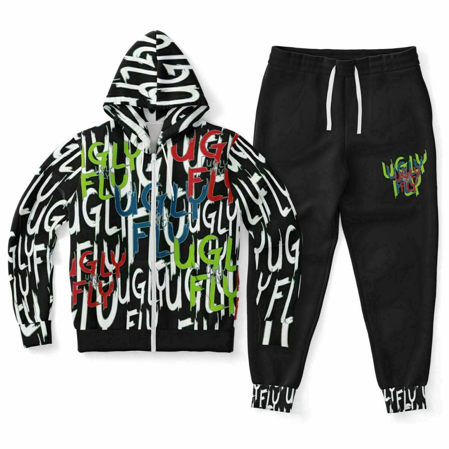 4XL - Ugly Fly Premium Fashion Jogging Suit - Fashion Ziphoodie & Jogger - AOP at TFC&H Co.