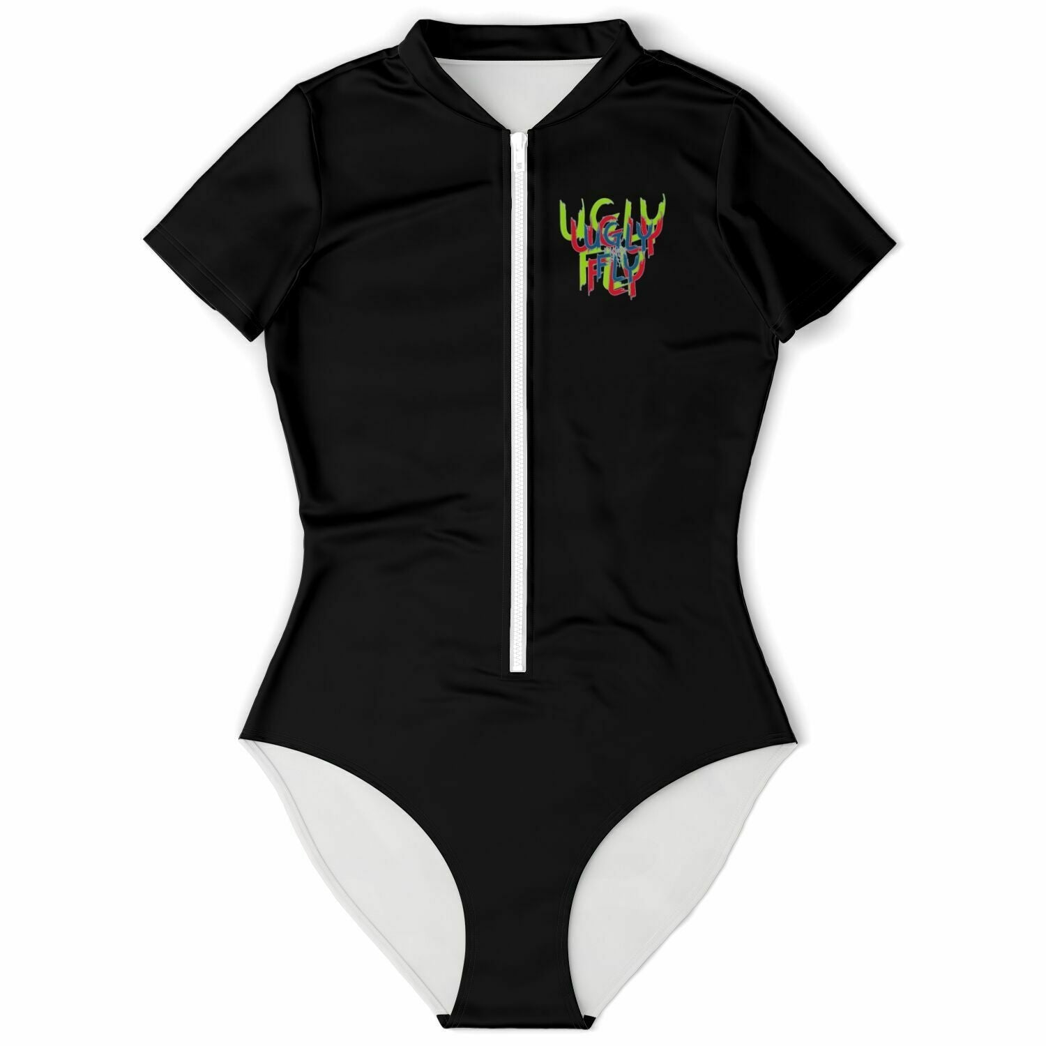 XL - Ugly Fly Short Sleeve Bodysuit - Bodysuit Short Sleeve - AOP at TFC&H Co.