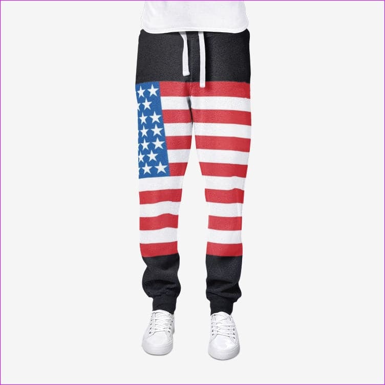 black/red/white/blue USA Men's Joggers - men's sweatpants at TFC&H Co.