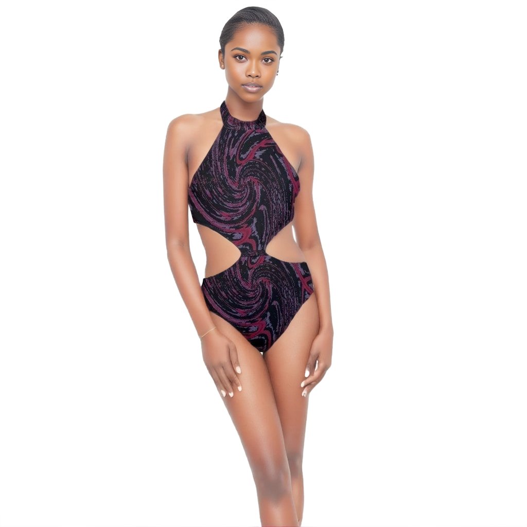 Velvet Halter Side Cut Swimsuit - women's one piece swimsuit at TFC&H Co.