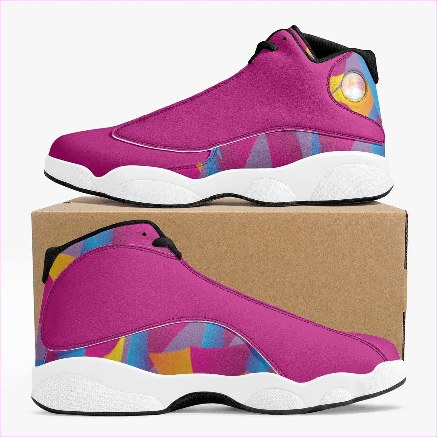 Vibrant Thang High-Top Leather Basketball Sneakers - Black - women's shoe at TFC&H Co.