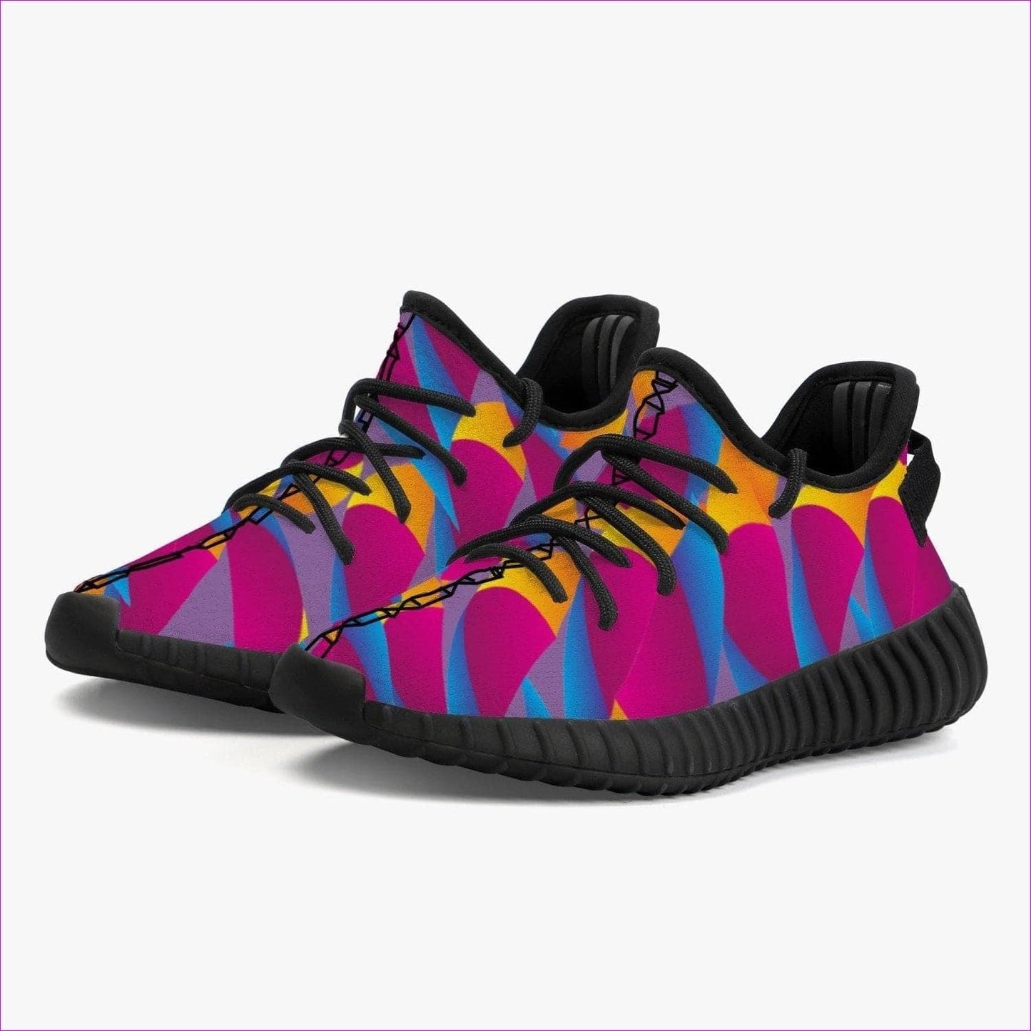 Vibrant Thang Kids Mesh Knit Sneakers - Black - kid's shoe at TFC&H Co.