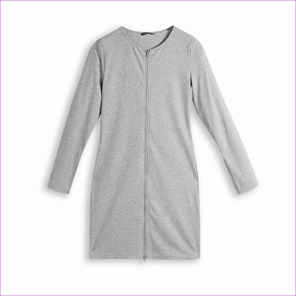 Grey Virgo Women's Zipper Front Dress - women's dress at TFC&H Co.