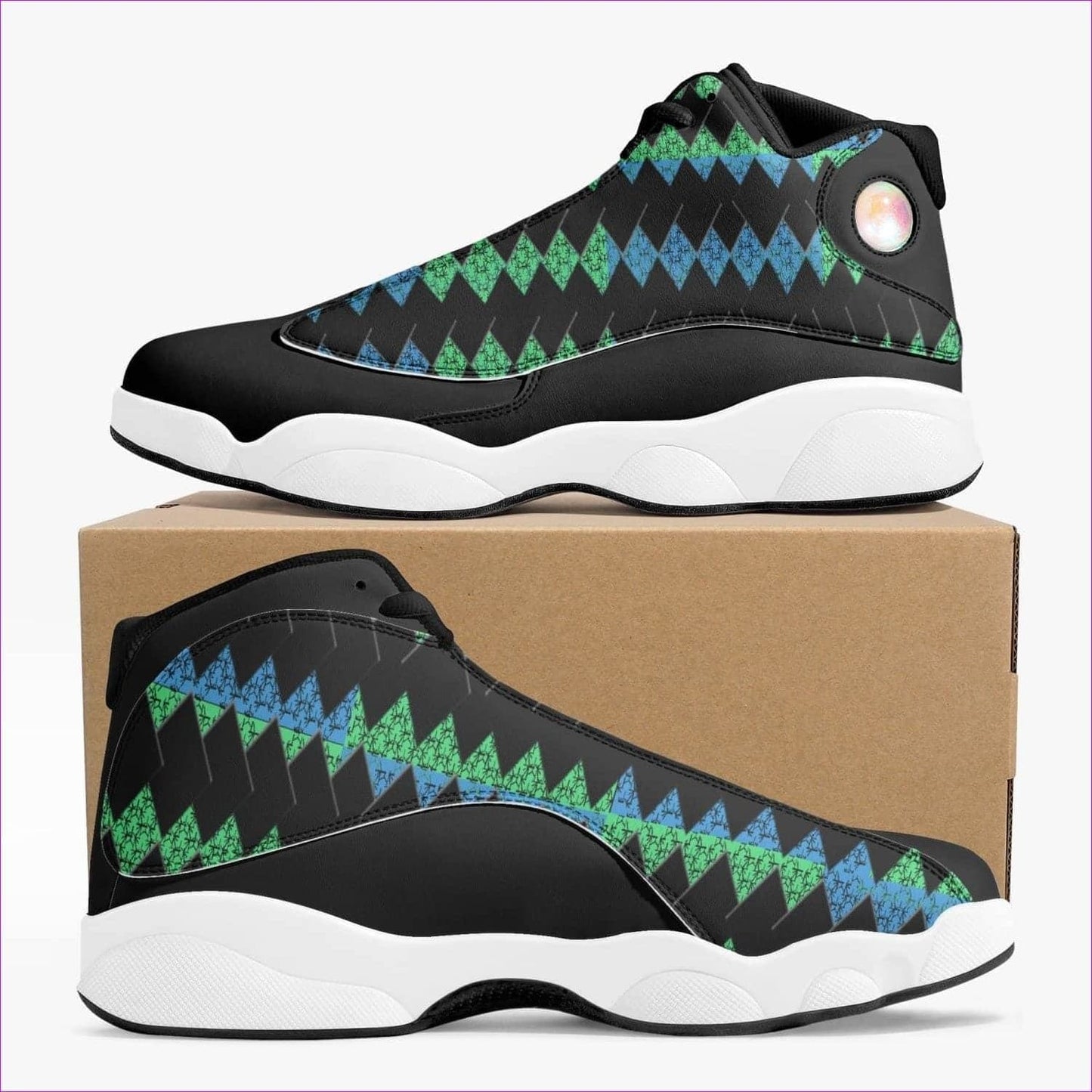 Vitral High-Top Leather Basketball Sneakers - Black - unisex shoe at TFC&H Co.