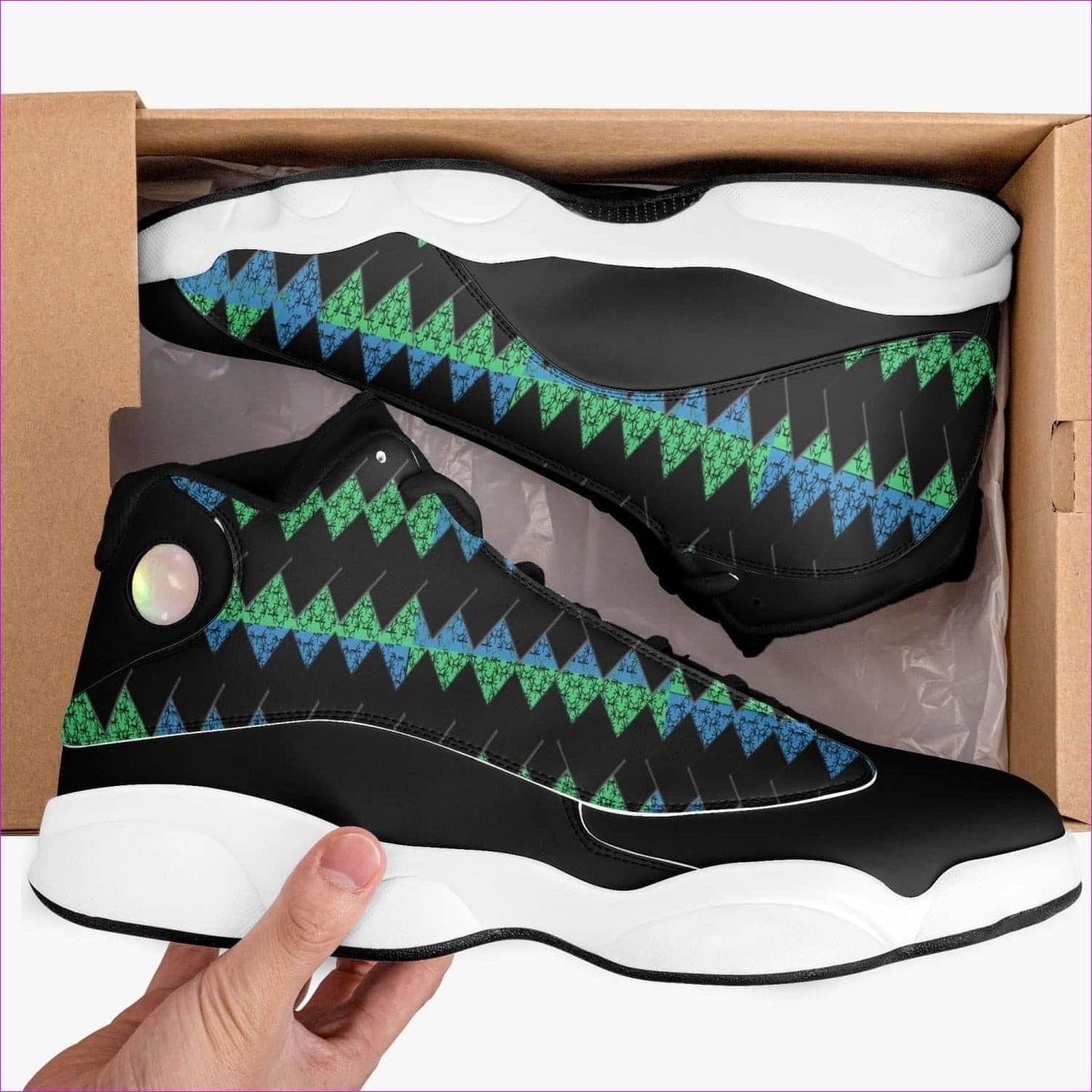 Vitral High-Top Leather Basketball Sneakers - Black - unisex shoe at TFC&H Co.