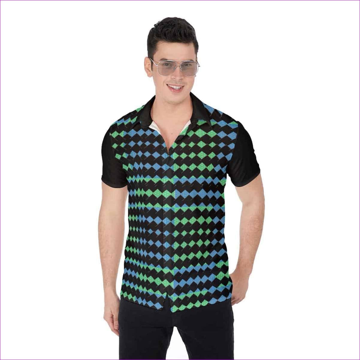 multi-colored Vitral Men's Button-Up Shirt - men's button-up shirt at TFC&H Co.