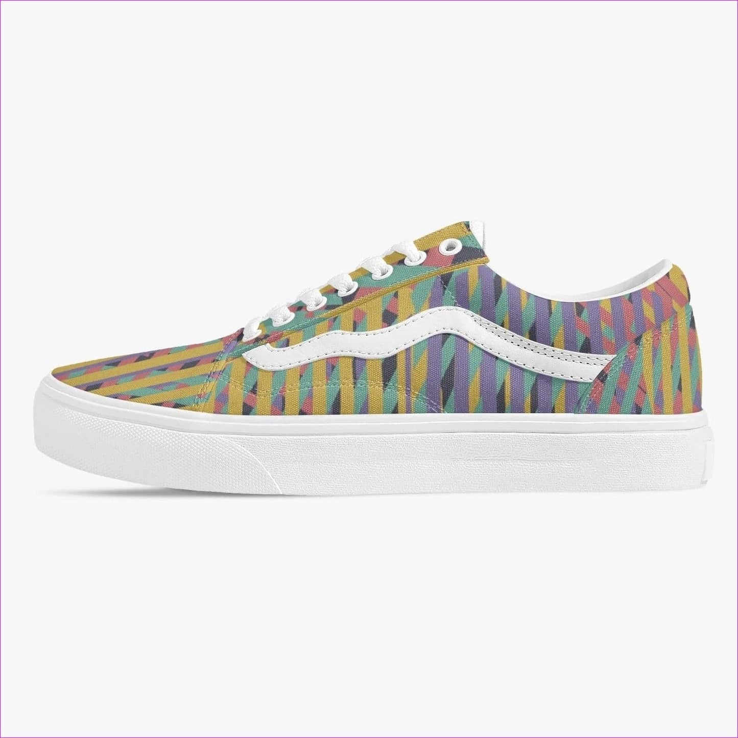 Vivid Weaved Trendy Low-Top Canvas Sneakers - women's low-top canvas shoe at TFC&H Co.