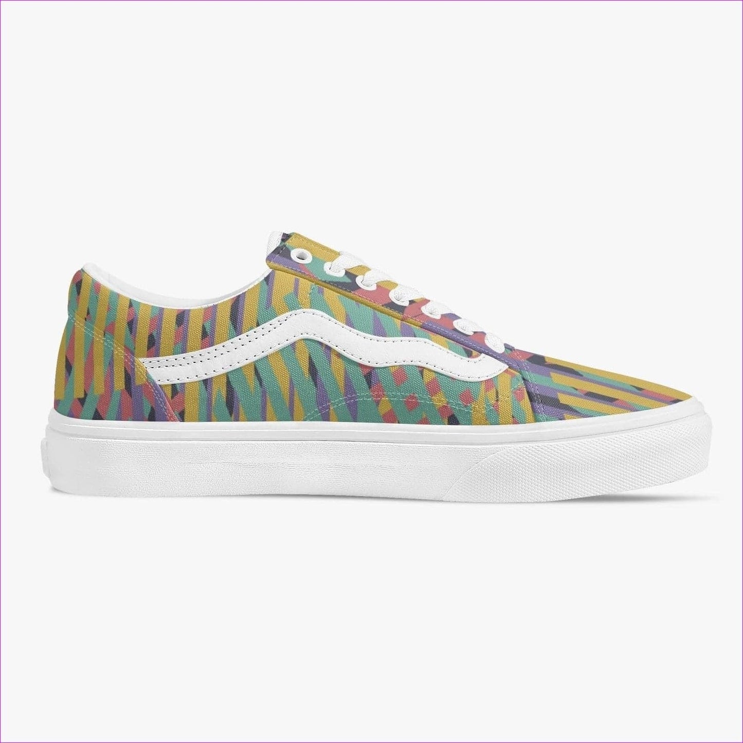 Vivid Weaved Trendy Low-Top Canvas Sneakers - women's low-top canvas shoe at TFC&H Co.