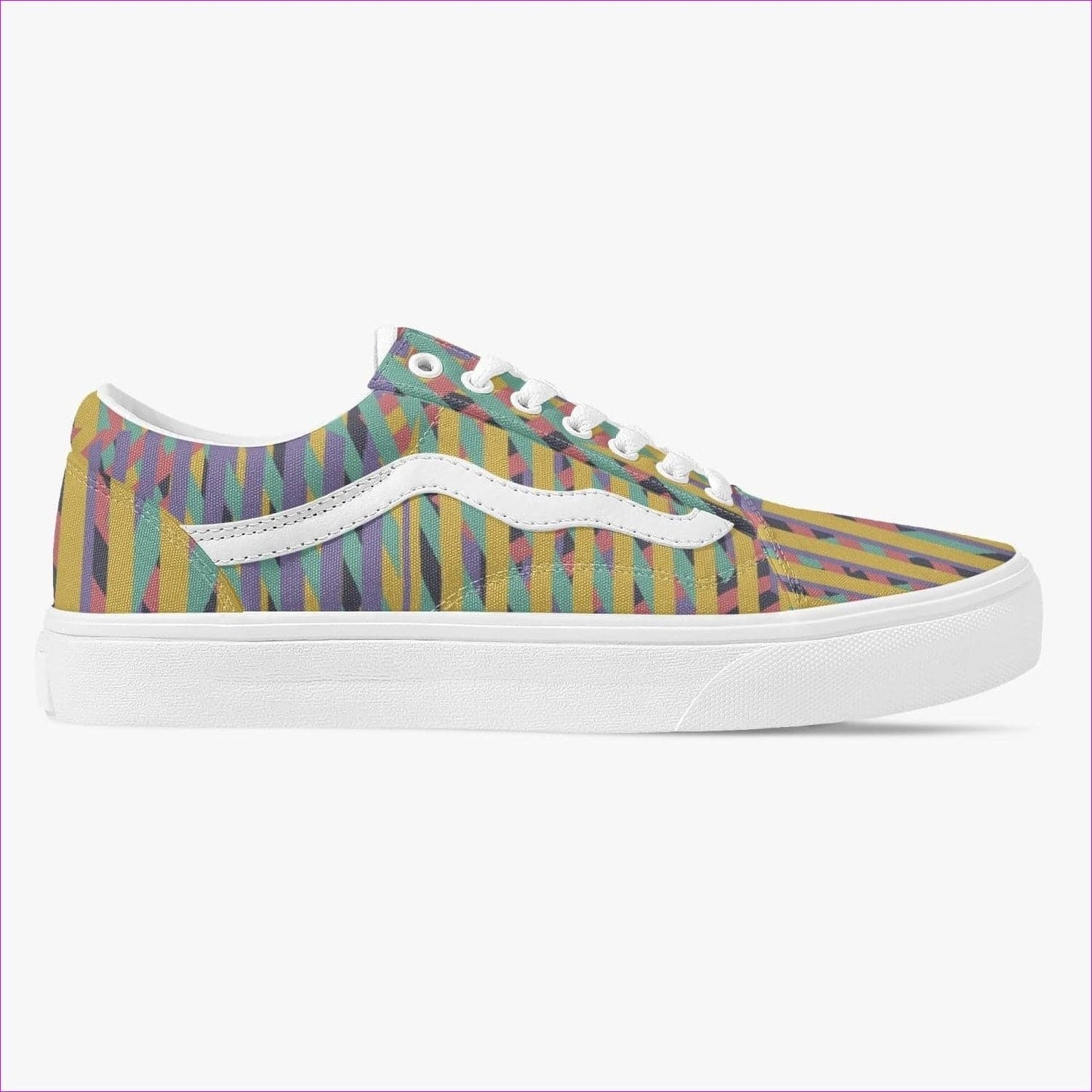 Vivid Weaved Trendy Low-Top Canvas Sneakers - women's low-top canvas shoe at TFC&H Co.