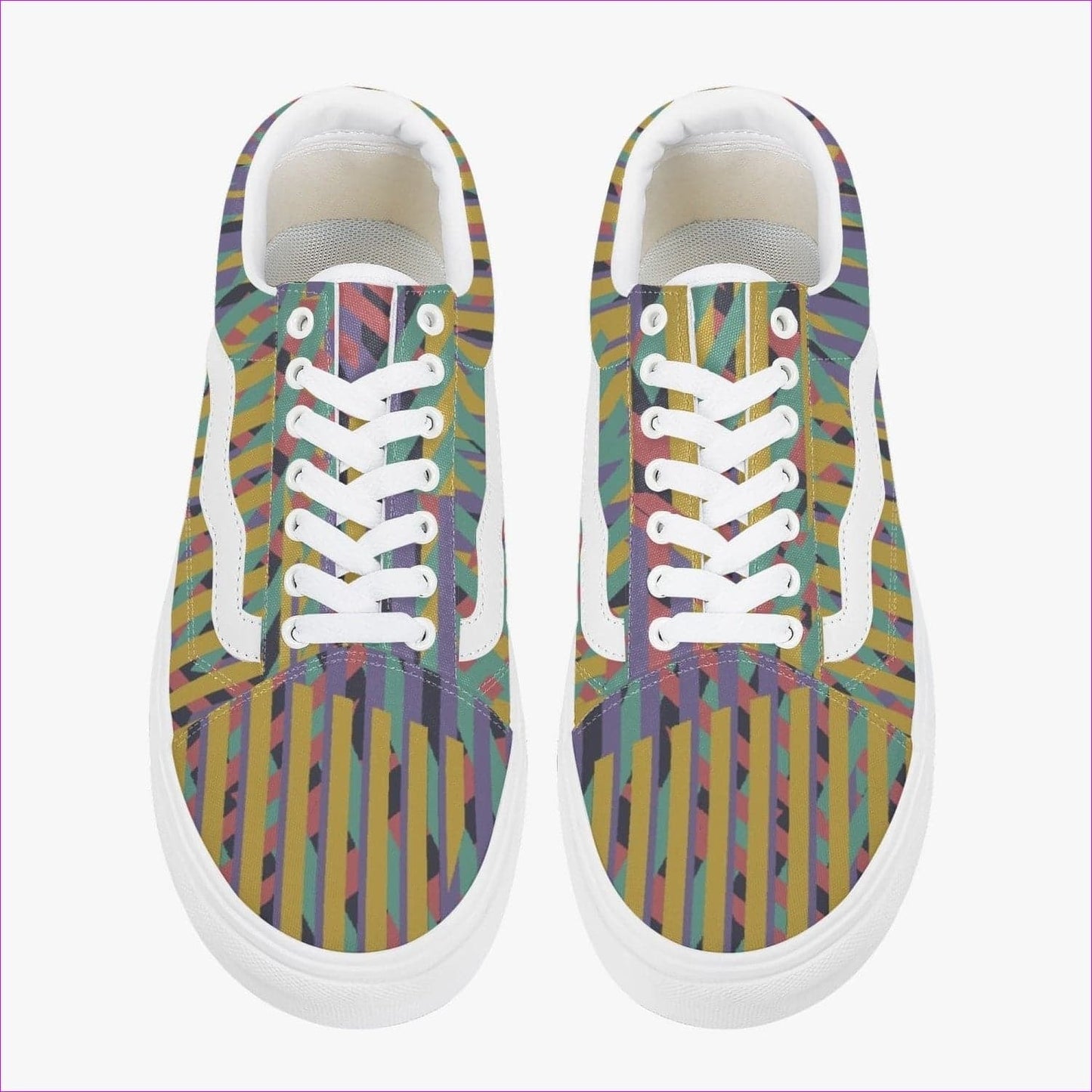 Vivid Weaved Trendy Low-Top Canvas Sneakers - women's low-top canvas shoe at TFC&H Co.