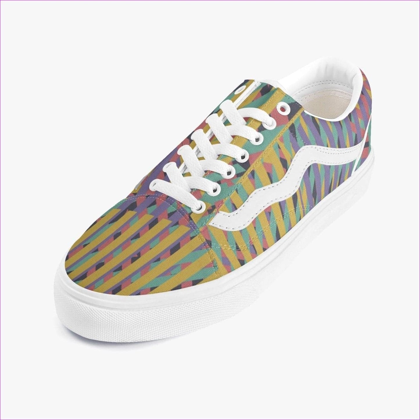 Vivid Weaved Trendy Low-Top Canvas Sneakers - women's low-top canvas shoe at TFC&H Co.