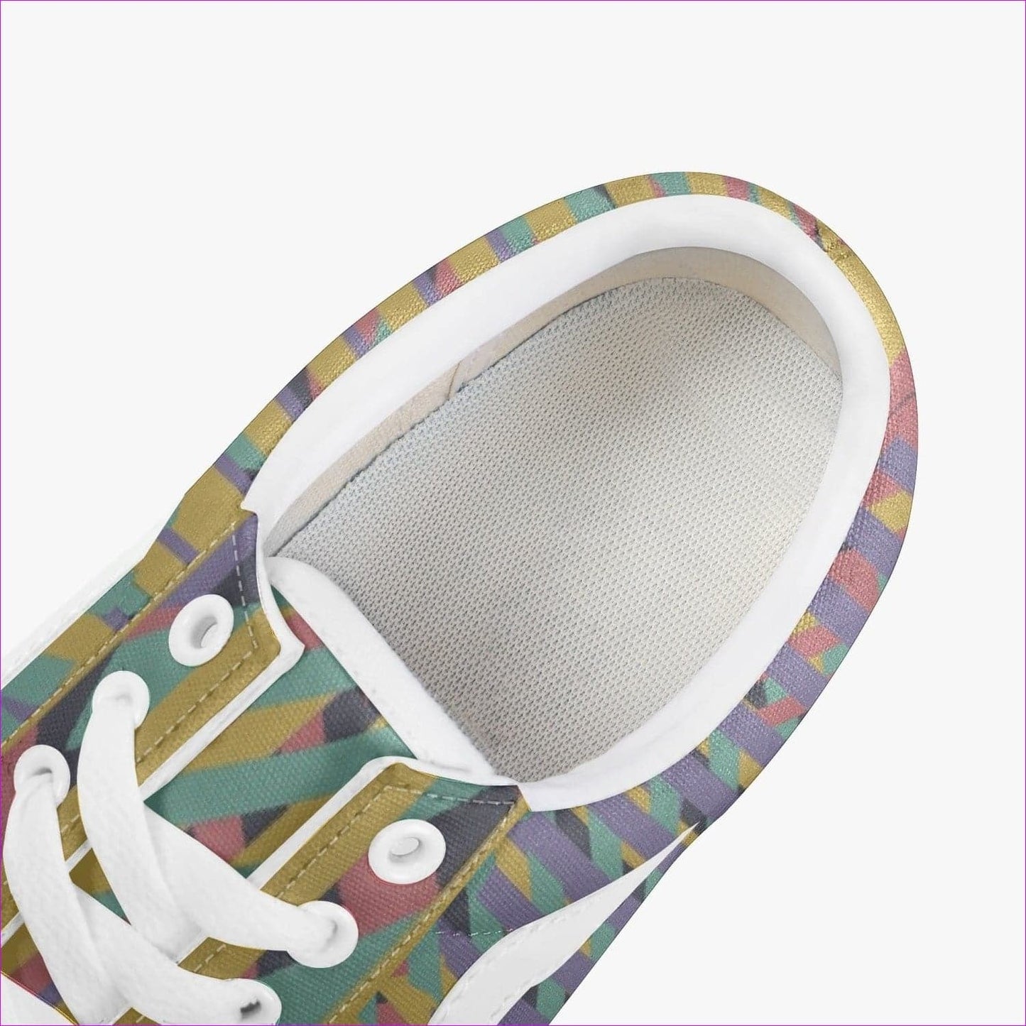 Vivid Weaved Trendy Low-Top Canvas Sneakers - women's low-top canvas shoe at TFC&H Co.