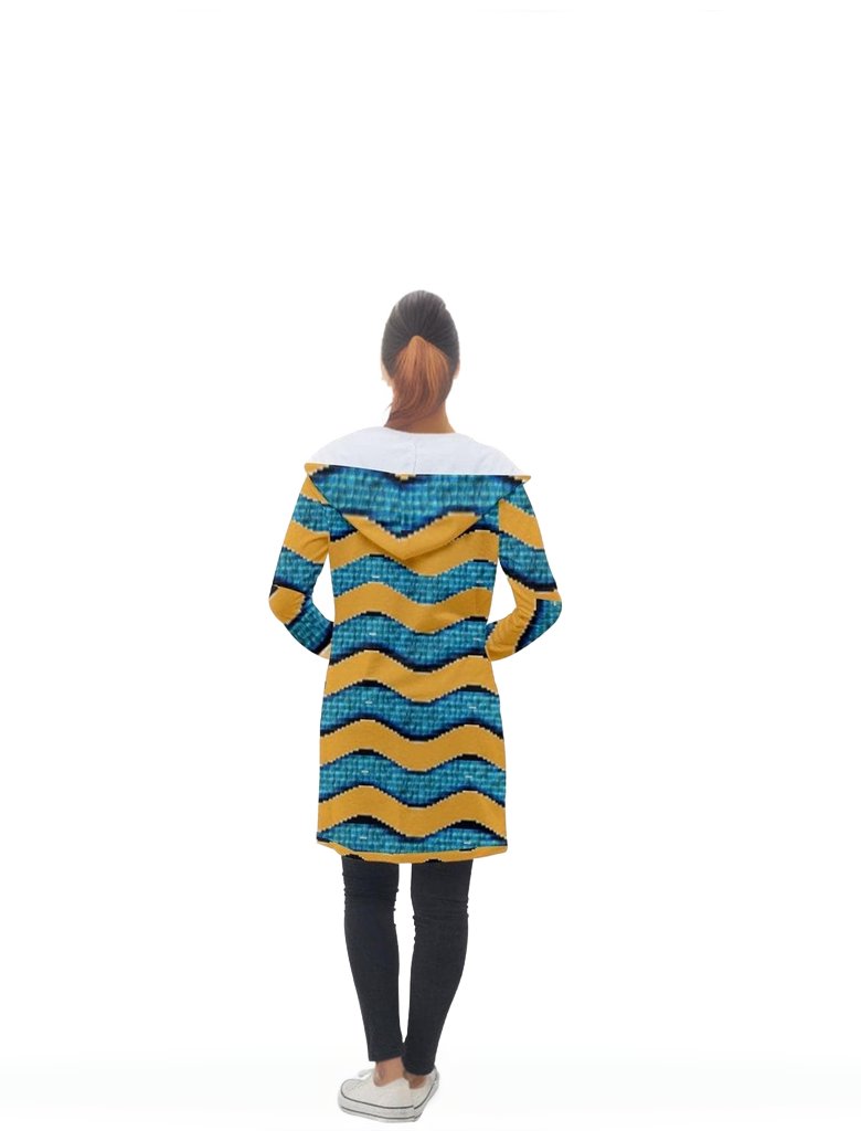 Wavy Longline Hooded Cardigan - women's cardigan at TFC&H Co.