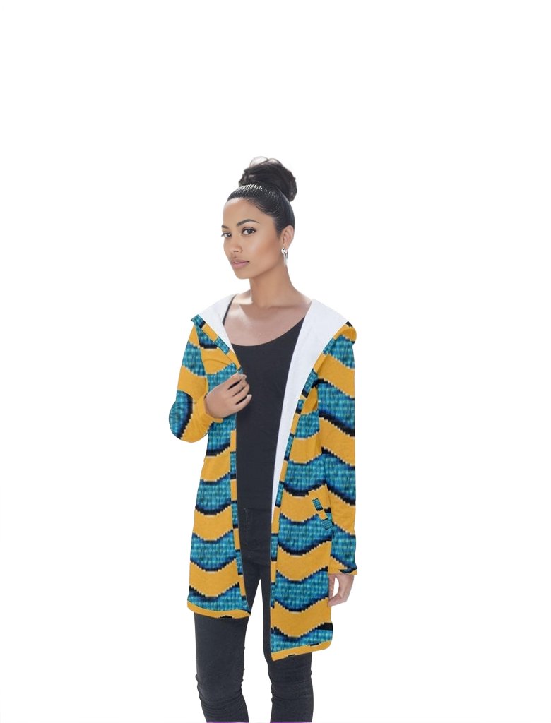 Wavy Longline Hooded Cardigan - women's cardigan at TFC&H Co.