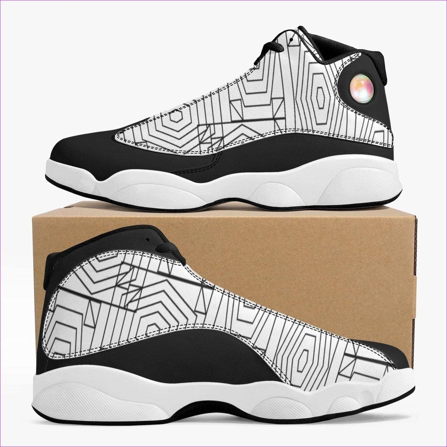 Web Air High-Top Leather Basketball Sneakers - Basketball sneaker at TFC&H Co.