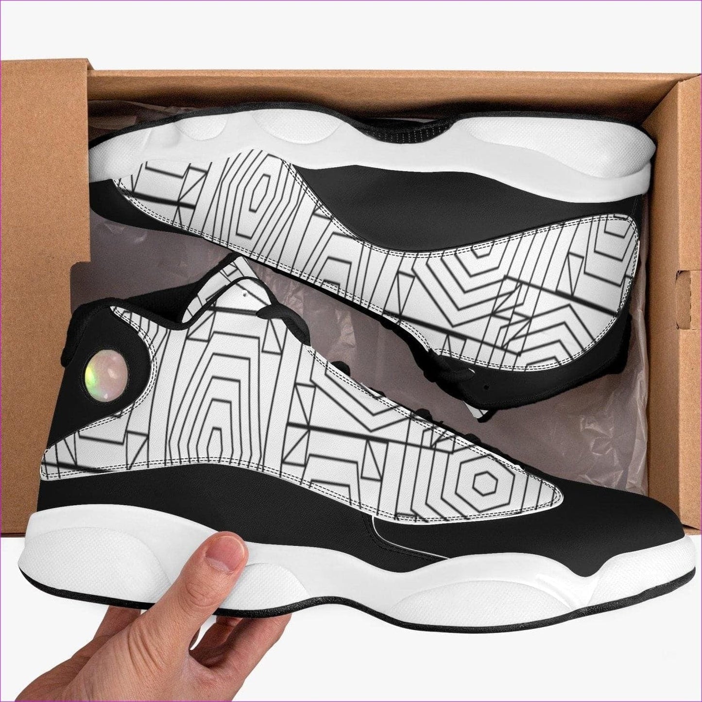 Web Air High-Top Leather Basketball Sneakers - Basketball sneaker at TFC&H Co.