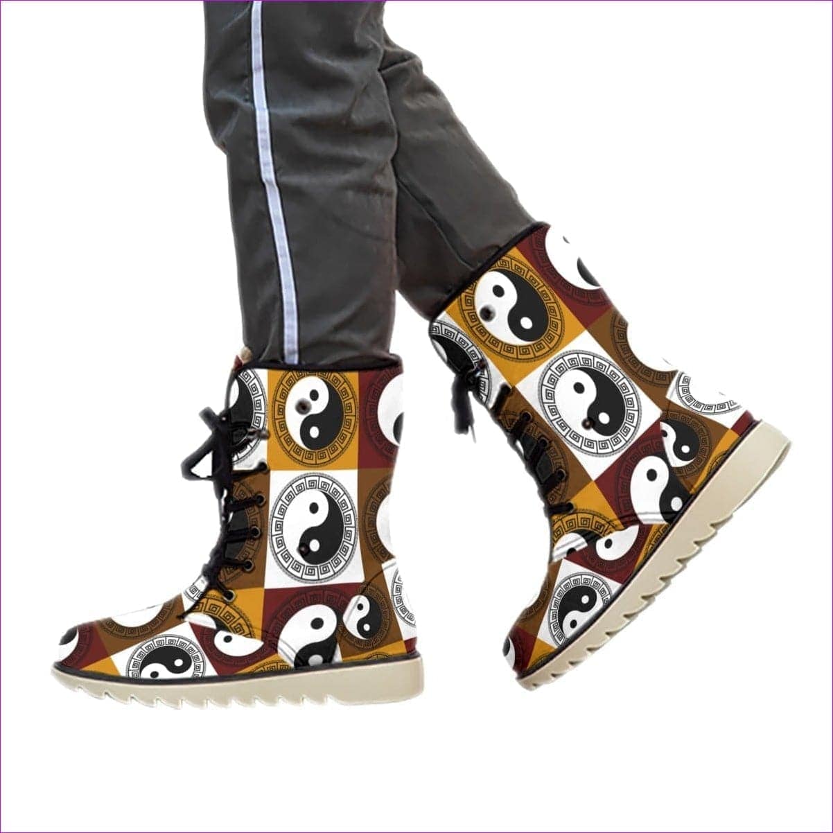 Yin Yang Men's Plush Boots - Men's Boots at TFC&H Co.