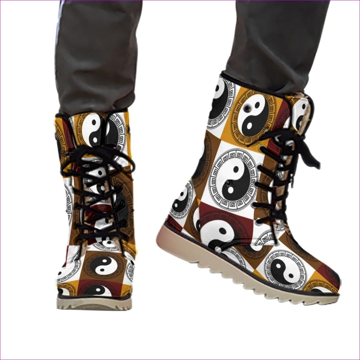 Yin Yang Men's Plush Boots - Men's Boots at TFC&H Co.