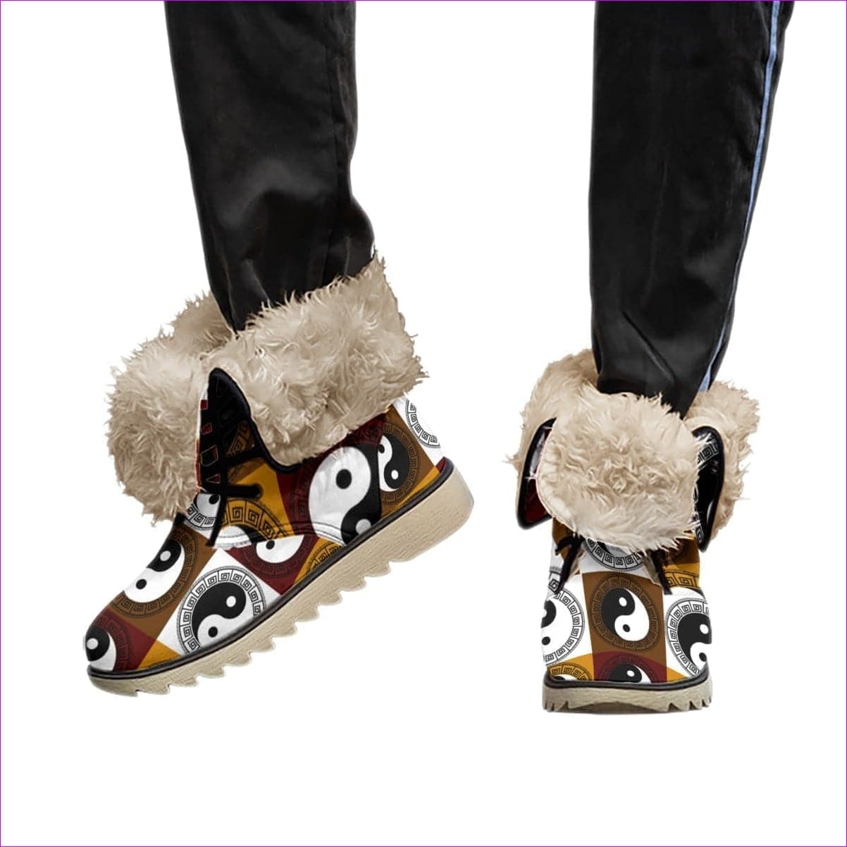 Yin Yang Men's Plush Boots - Men's Boots at TFC&H Co.