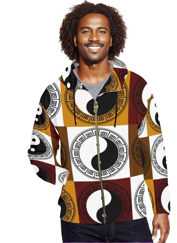 Yin Yang Men's Zip Hoodie - men's hoodie at TFC&H Co.