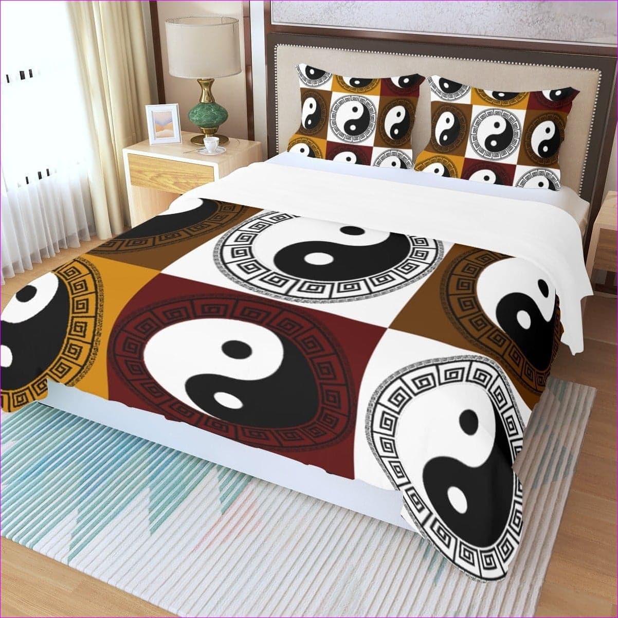 Yin Yang Three Piece Duvet Cover Set - duvet set at TFC&H Co.