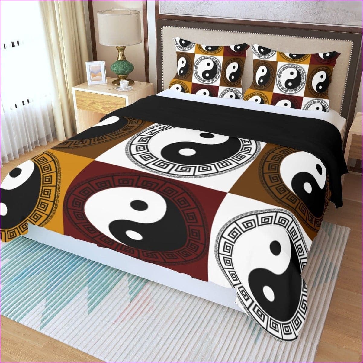 Yin Yang Three Piece Duvet Cover Set - duvet set at TFC&H Co.