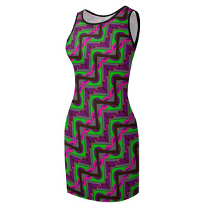 MULTI-COLORED Maze Temperament Slim Fit Sleeveless Tank Dress - women's dress at TFC&H Co.