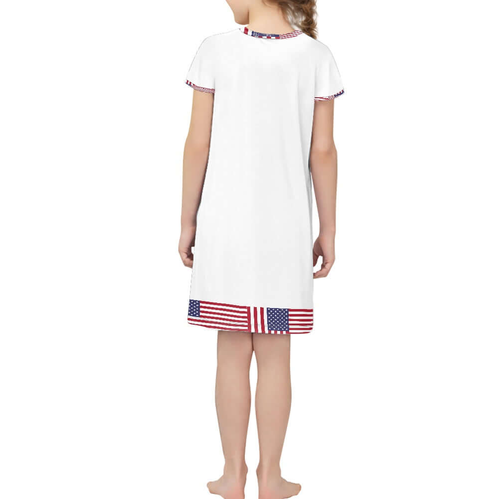 - 4th of July Patriotic Girl's Short Sleeve T-Shirt Dress - at TFC&H Co.