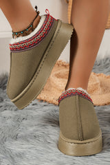 Sage Green 100%Polyester+100%TPR - Sage Green Suede Contrast Print Plush Lined Snow Boots - womens boots at TFC&H Co.