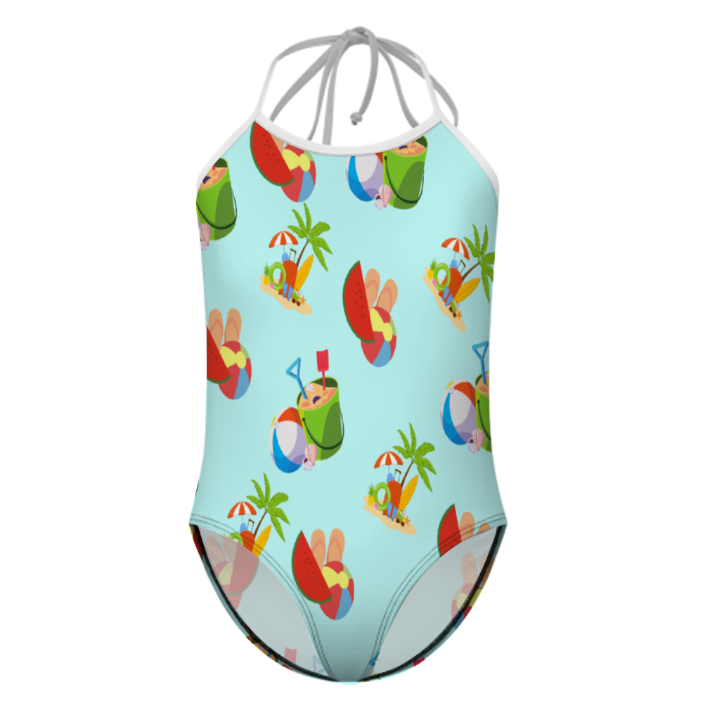 8T - Beach Goods Girl's Strap Swimsuit One Piece Cute Beach Swimsuit - girls swimsuit at TFC&H Co.