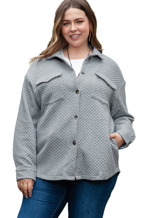 Retro Quilted Flap Pocket Button Shacket - 4 colors - women's shacket at TFC&H Co.
