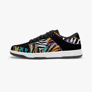 - Animal Wild Dunk Stylish Low-Top Leather Black Sneakers - unisex sneakers at TFC&H Co.