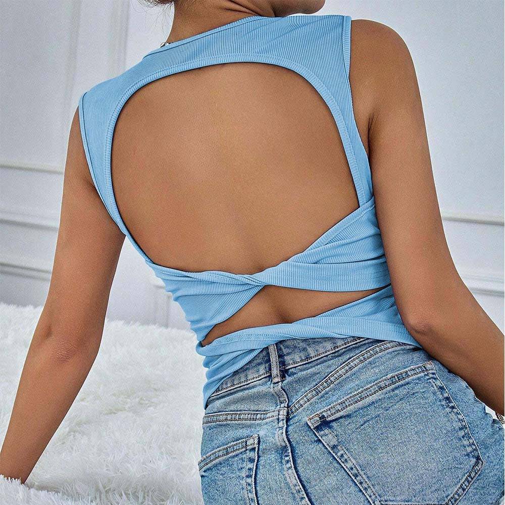- Women's Fashion Slim Fit Backless Tank Top - womens tank top at TFC&H Co.