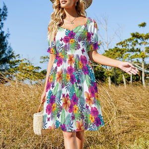 - Tropical Floral Women's Sweetheart Dress - women's dress at TFC&H Co.