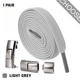 Light Grey - Press Lock Shoelaces Without Ties - shoelaces at TFC&H Co.