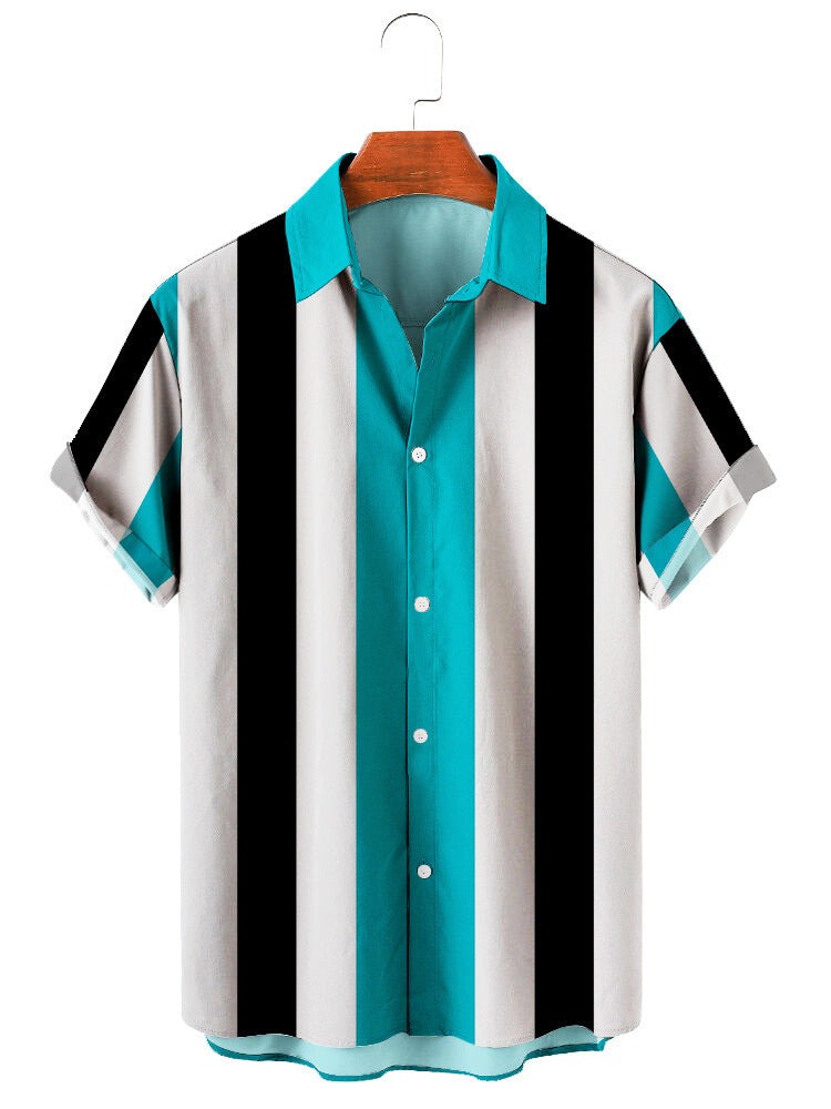 1 Style - Summer Short Sleeve Men's Button Up Shirt - mens button up shirt at TFC&H Co.