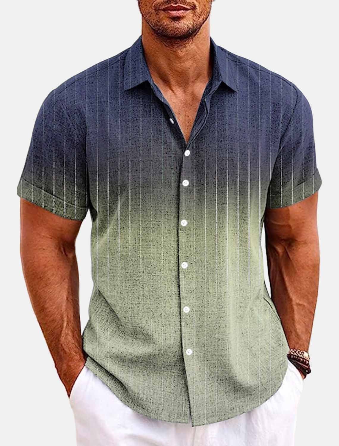 - Bamboo Linen Men's Lapel Button-Up Shirt - mens button up shirt at TFC&H Co.